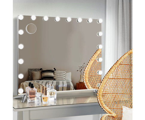 Bluetooth Makeup Mirror 80x65cm Hollywood Vanity with LED Light Wall