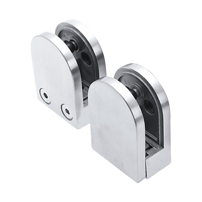 Brushed Nickel Bracket for Glass Balustrade Panels - Set of 2
