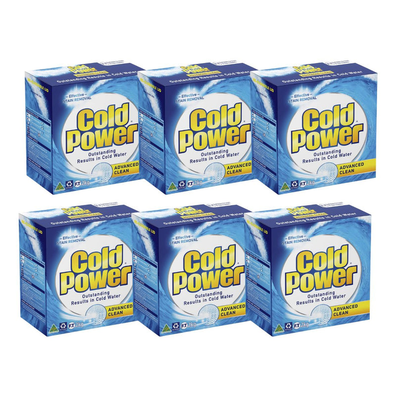 Cold Power 2kg Laundry Powder Advanced Clean Stain Remover x6 ...
