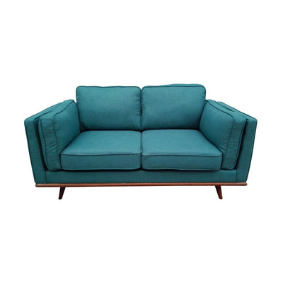 2 Seater Sofa Teal Fabric Lounge Set for Living Room Couch with Wooden Frame - 