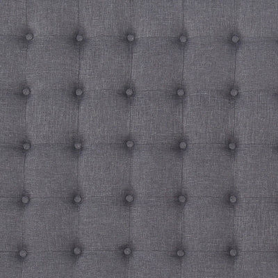 Bed Head King Charcoal Headboard Upholstery Fabric Tufted Buttons