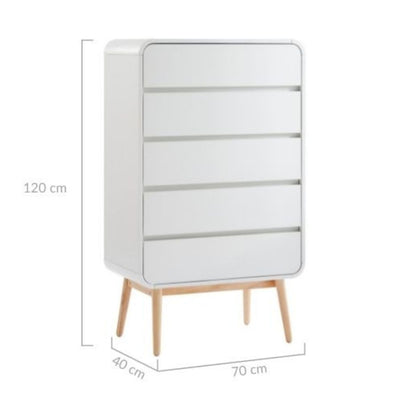 Merlin White Modern Retro Tallboy