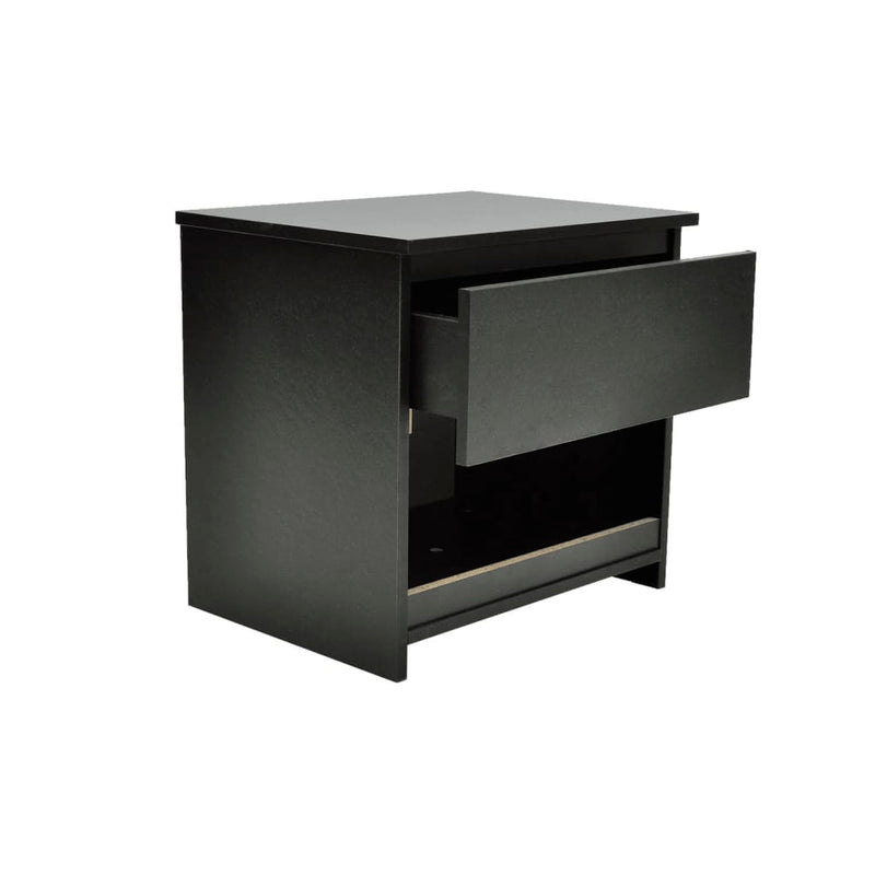 vidaXL Nightstand with One-Drawer Black 2 pcs