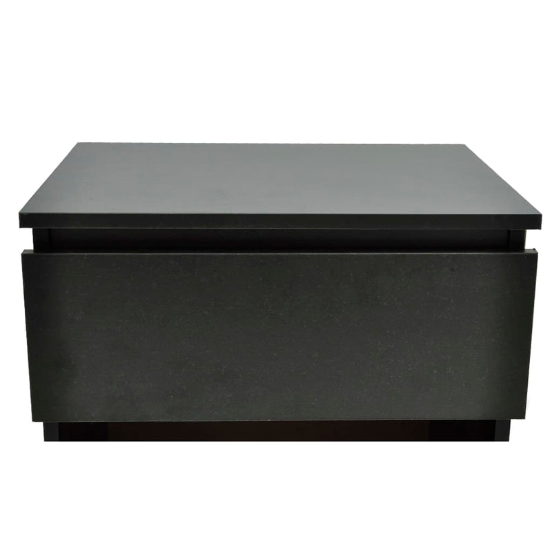vidaXL Nightstand with One-Drawer Black 2 pcs