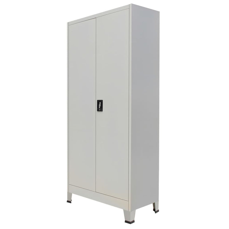 vidaXL Office Cabinet with 2 Doors Steel 90x40x180 cm Grey