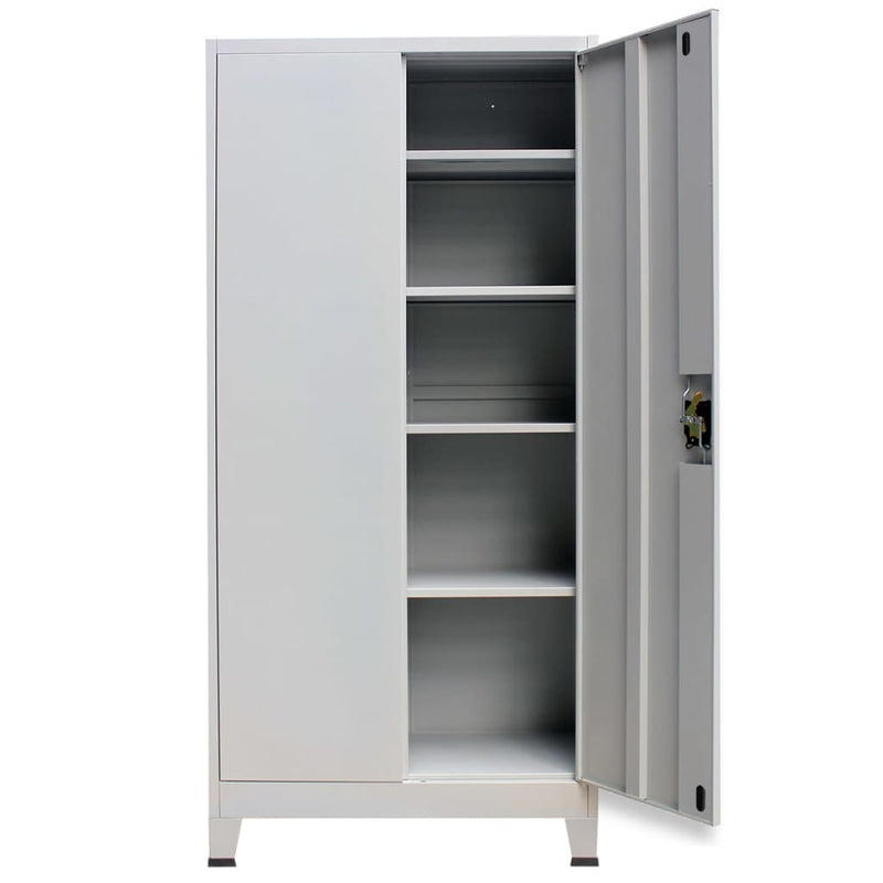 vidaXL Office Cabinet with 2 Doors Steel 90x40x180 cm Grey
