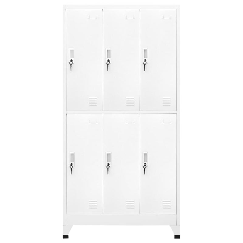 vidaXL Locker Cabinet with 6 Compartments Steel 90x45x180 cm Grey