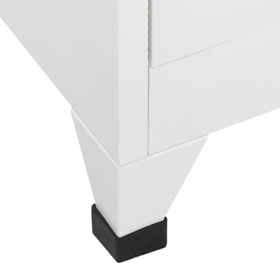 vidaXL Locker Cabinet with 6 Compartments Steel 90x45x180 cm Grey