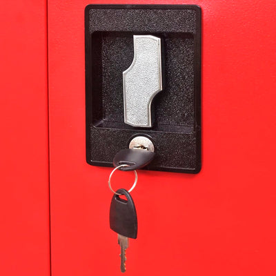 vidaXL Tool Cabinet with 2 Doors Steel 90x40x180 cm Black and Red