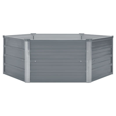 vidaXL Raised Garden Bed 129x129x46 cm Galvanised Steel Grey