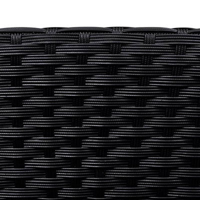 vidaXL Sun Lounger Poly Rattan Black