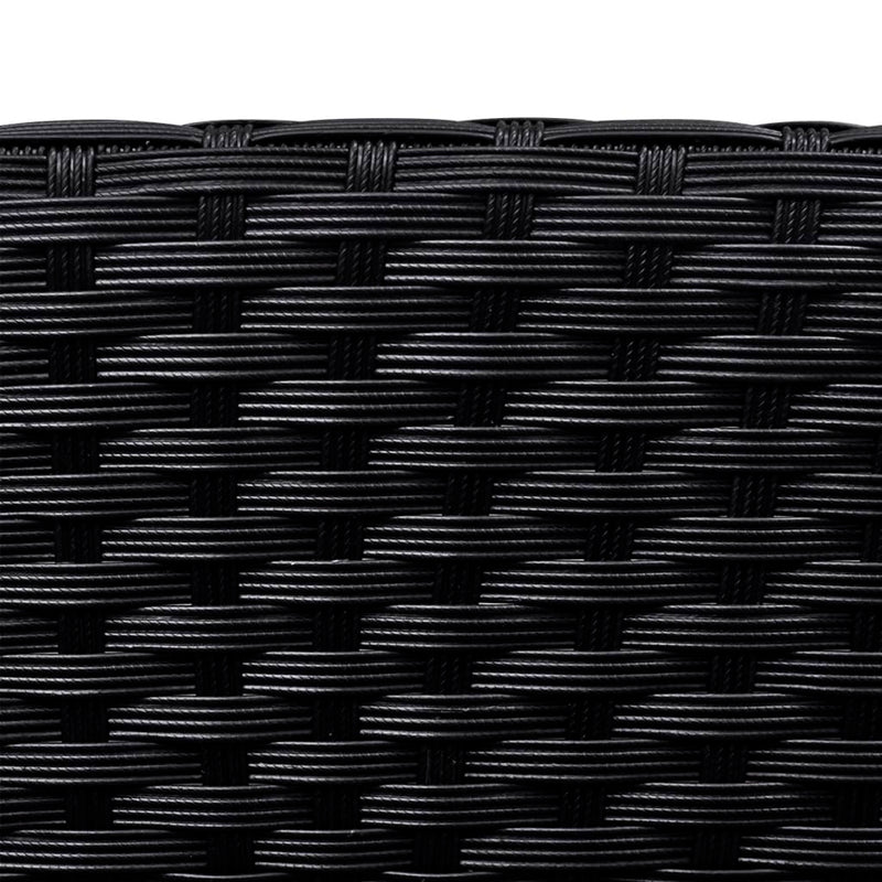 vidaXL Sun Lounger Poly Rattan Black