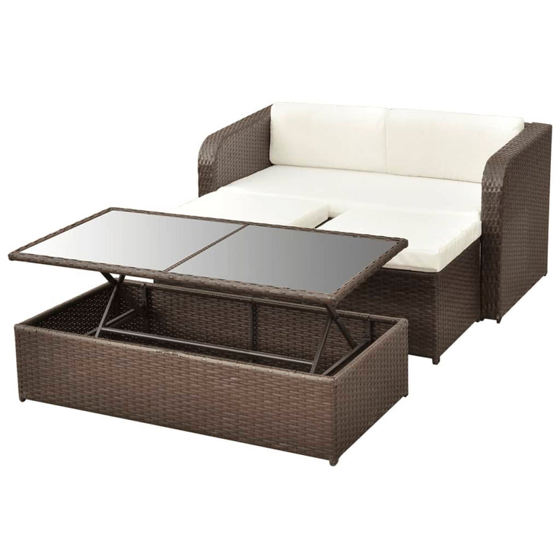 vidaXL 4 Piece Garden Lounge Set with Cushions Poly Rattan Anthracite
