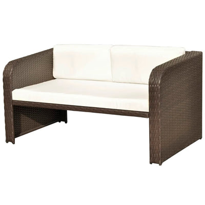 vidaXL 4 Piece Garden Lounge Set with Cushions Poly Rattan Anthracite