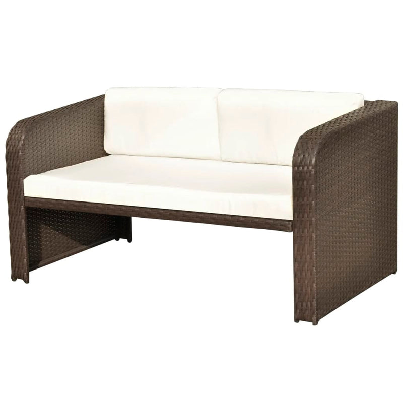 vidaXL 4 Piece Garden Lounge Set with Cushions Poly Rattan Anthracite