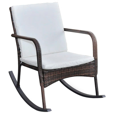 vidaXL Outdoor Rocking Chair Black Poly Rattan