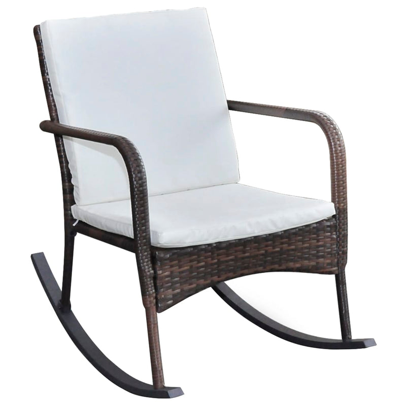 vidaXL Outdoor Rocking Chair Black Poly Rattan