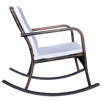 vidaXL Outdoor Rocking Chair Black Poly Rattan