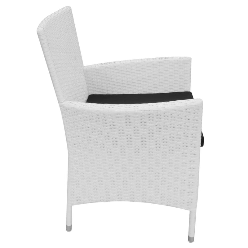 vidaXL 7 Piece Outdoor Dining Set Poly Rattan Cream White