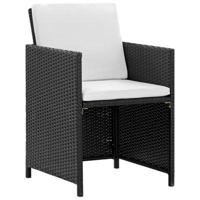 vidaXL 5 Piece Outdoor Dining Set with Cushions Poly Rattan Brown