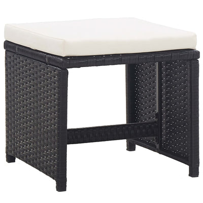 vidaXL 5 Piece Outdoor Dining Set with Cushions Poly Rattan Brown