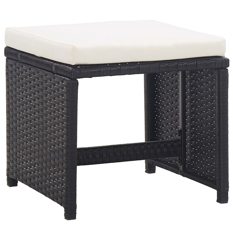 vidaXL 5 Piece Outdoor Dining Set with Cushions Poly Rattan Brown