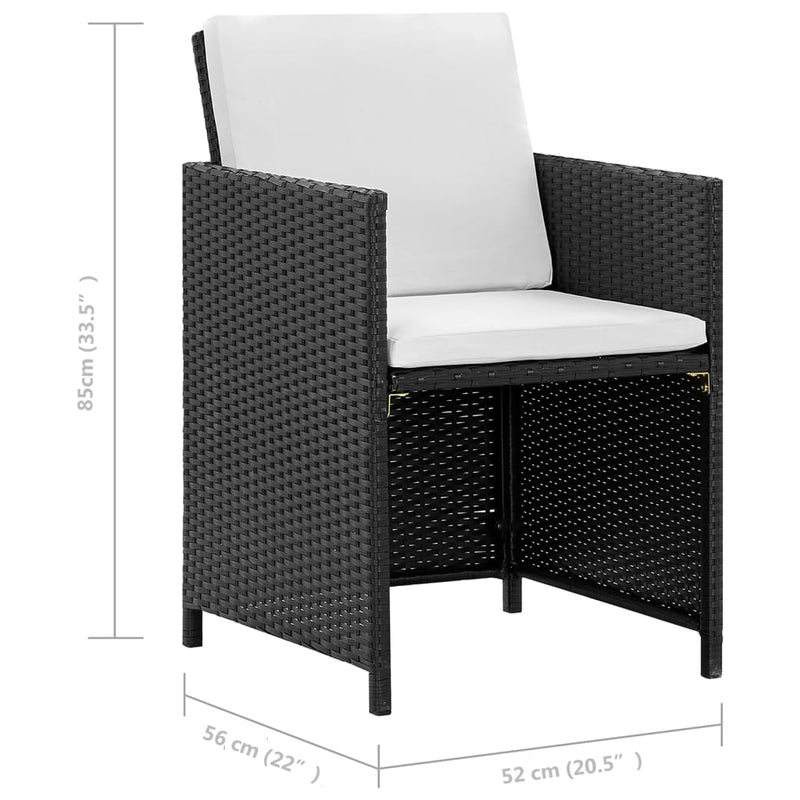 vidaXL 5 Piece Outdoor Dining Set with Cushions Poly Rattan Brown