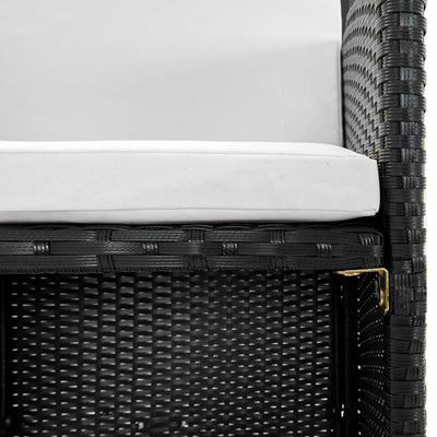 vidaXL 13 Piece Outdoor Dining Set with Cushions Poly Rattan Brown