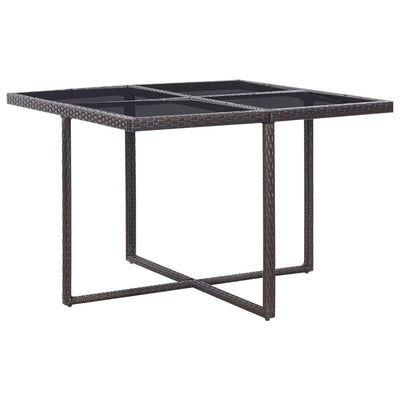 vidaXL 9 Piece Outdoor Dining Set with Cushions Poly Rattan Brown