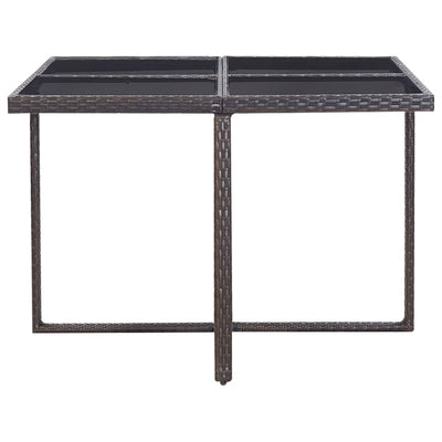 vidaXL 9 Piece Outdoor Dining Set with Cushions Poly Rattan Brown