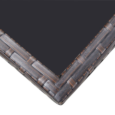 vidaXL 9 Piece Outdoor Dining Set with Cushions Poly Rattan Brown