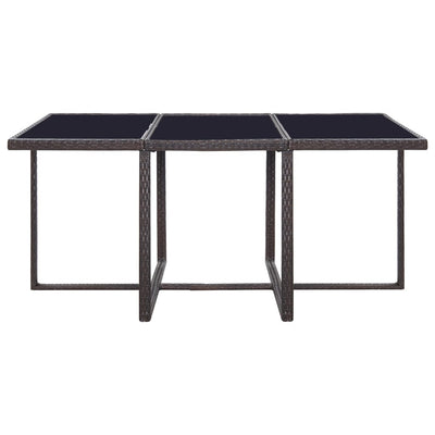 vidaXL 11 Piece Outdoor Dining Set with Cushions Poly Rattan Brown