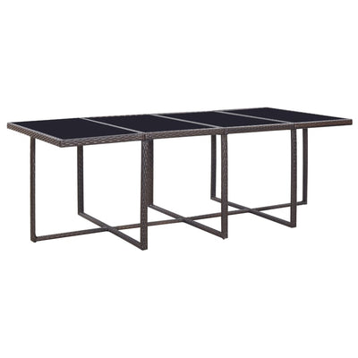 vidaXL 13 Piece Outdoor Dining Set with Cushions Poly Rattan Brown