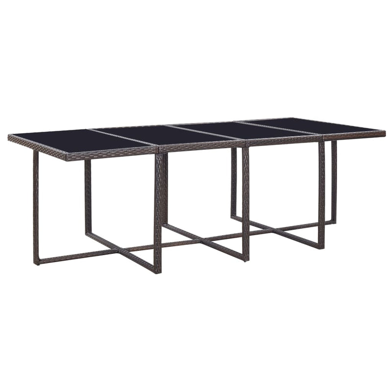 vidaXL 13 Piece Outdoor Dining Set with Cushions Poly Rattan Brown