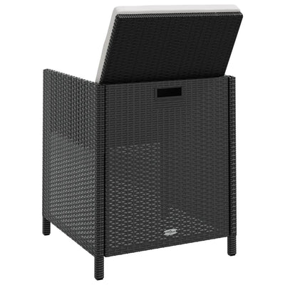 vidaXL 5 Piece Outdoor Dining Set Poly Rattan and Acacia Wood Black