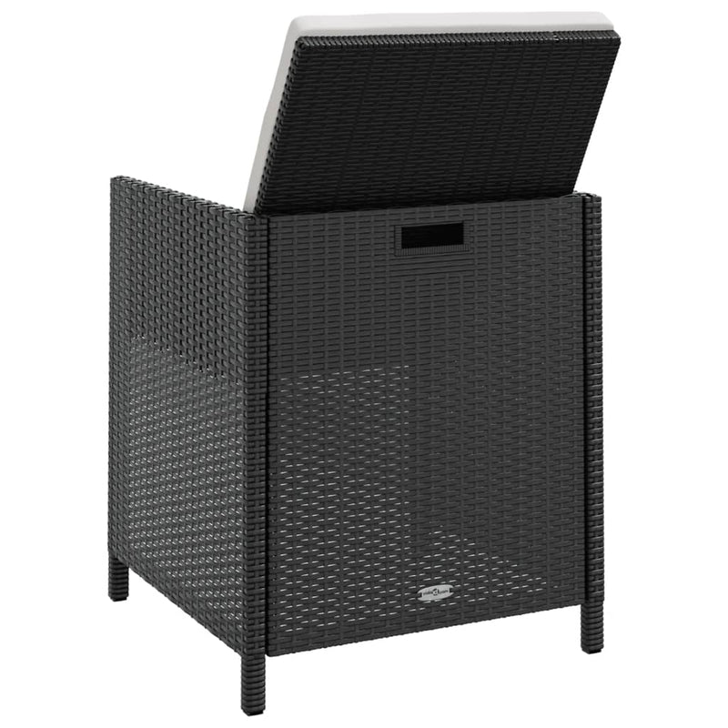 vidaXL 5 Piece Outdoor Dining Set Poly Rattan and Acacia Wood Black