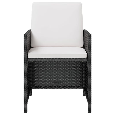 vidaXL 11 Piece Outdoor Dining Set Poly Rattan and Acacia Wood Black