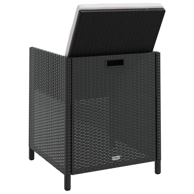 vidaXL 11 Piece Outdoor Dining Set Poly Rattan and Acacia Wood Black