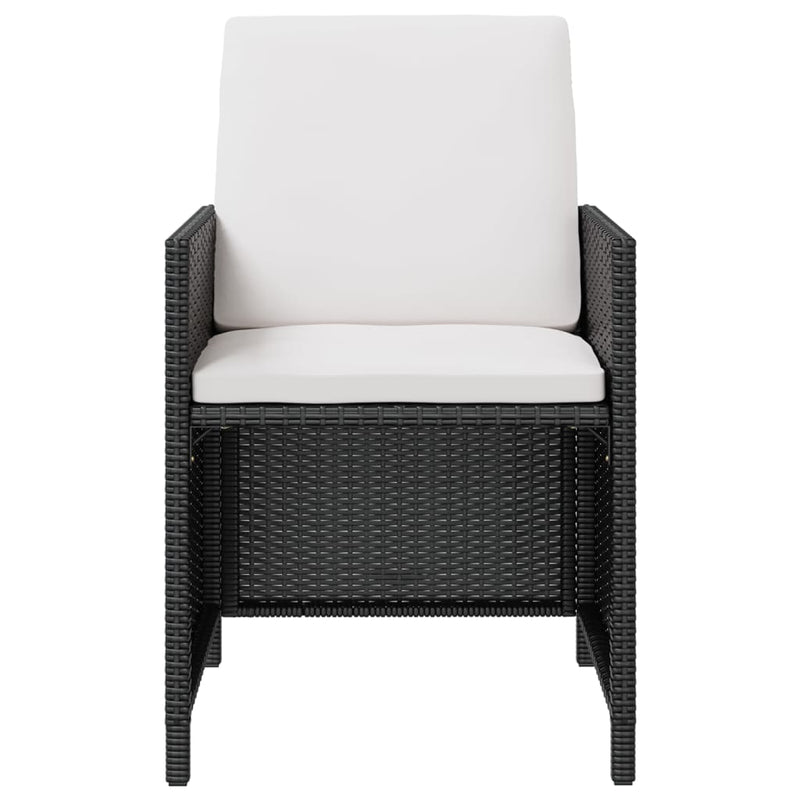 vidaXL 13 Piece Outdoor Dining Set Poly Rattan and Acacia Wood Black