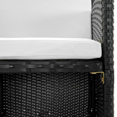 vidaXL 9 Piece Outdoor Dining Set with Cushions Poly Rattan Beige