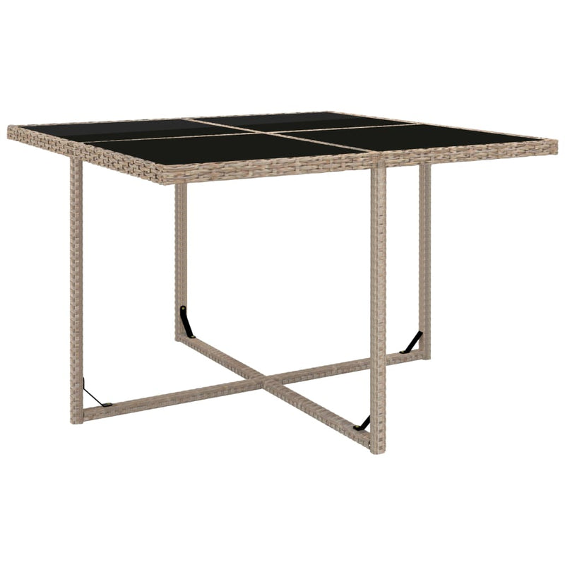 vidaXL 9 Piece Outdoor Dining Set with Cushions Poly Rattan Beige