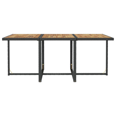 vidaXL 11 Piece Outdoor Dining Set with Cushions Poly Rattan Black