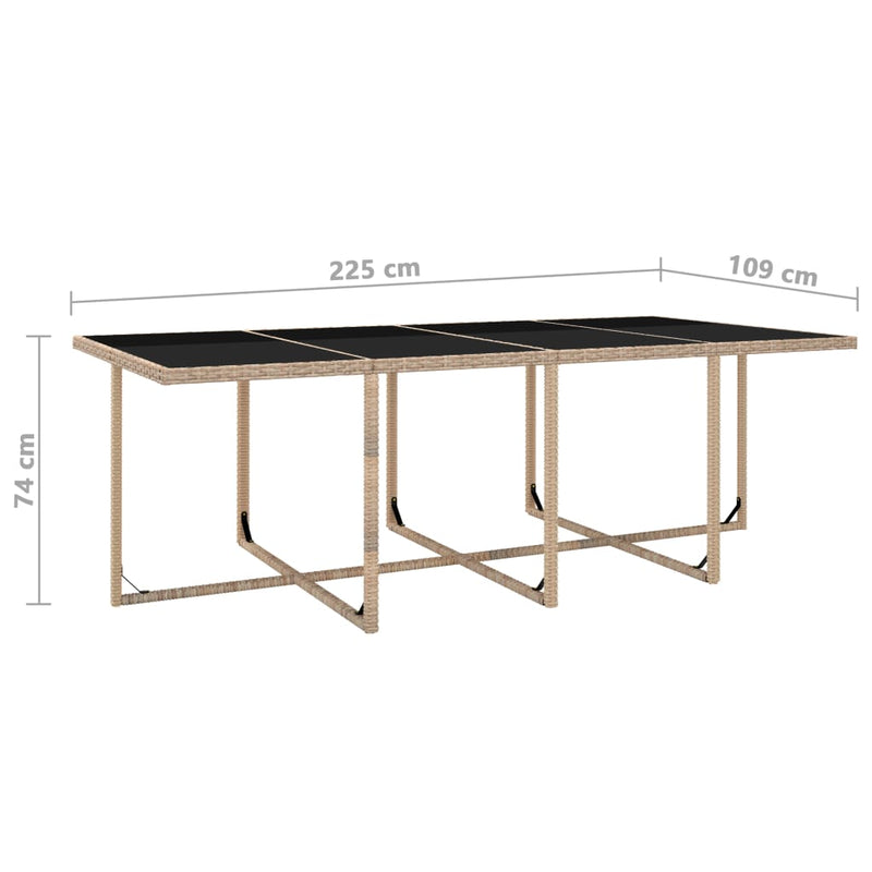 vidaXL 13 Piece Outdoor Dining Set with Cushions Poly Rattan Beige