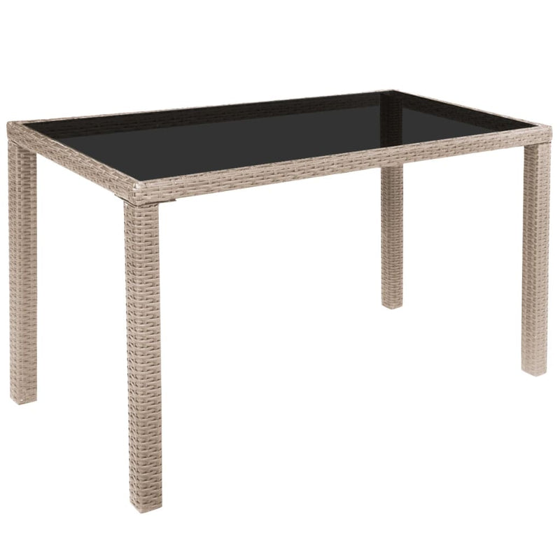 vidaXL 5 Piece Outdoor Dining Set with Cushions Poly Rattan Beige