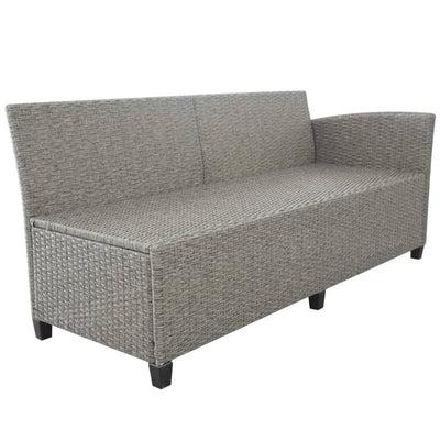 vidaXL 3 Piece Garden Lounge Set with Cushions Poly Rattan Grey