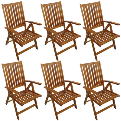 vidaXL 7 Piece Outdoor Dining Set Solid Acacia Wood