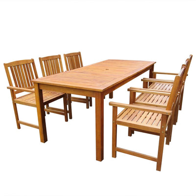 vidaXL 7 Piece Outdoor Dining Set Solid Acacia Wood