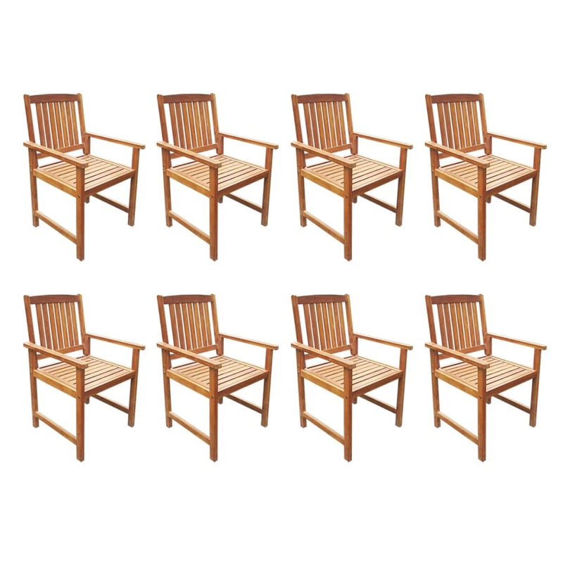 vidaXL 9 Piece Outdoor Dining Set Solid Acacia Wood