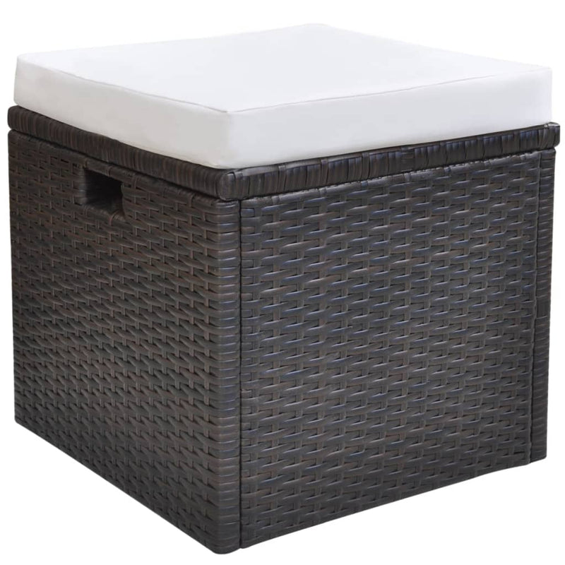 vidaXL 6 Piece Outdoor Dining Set with Cushions Poly Rattan Black