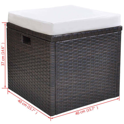 vidaXL 6 Piece Outdoor Dining Set with Cushions Poly Rattan Black